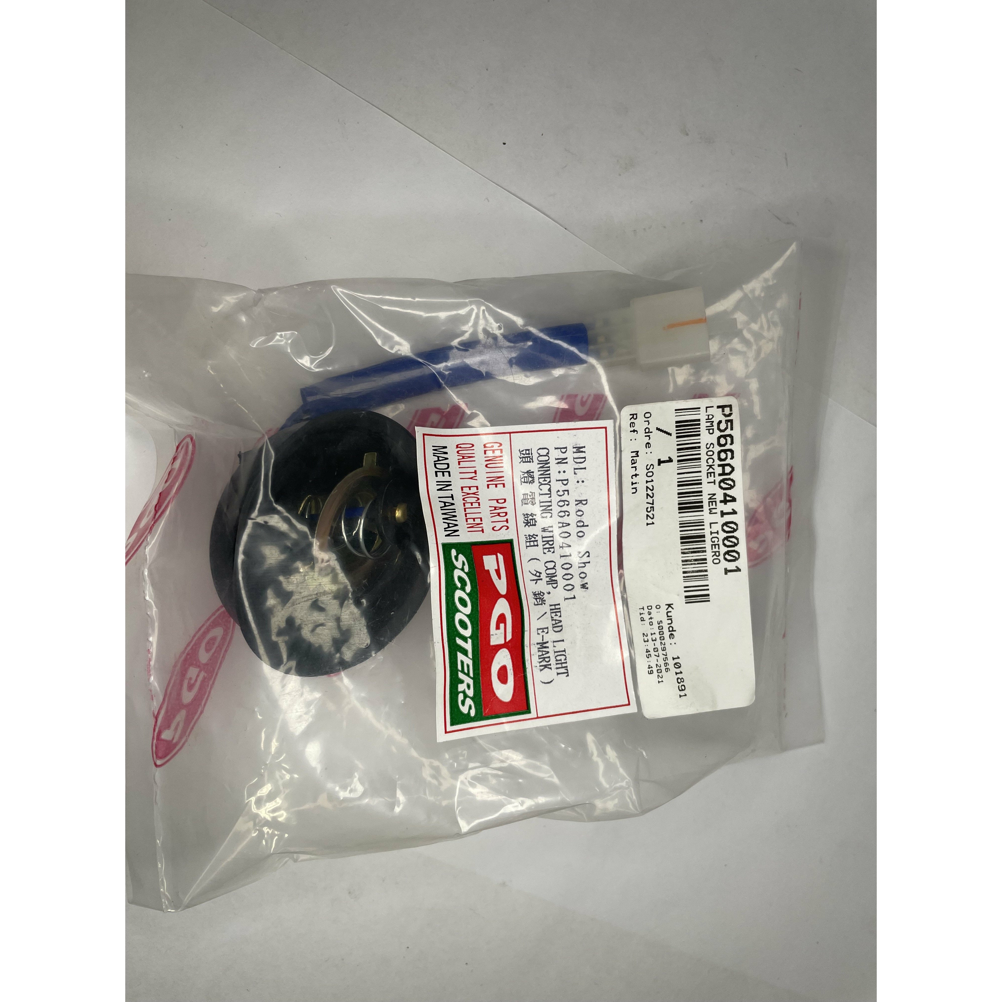 Lamphållare + kabel framlampa New Ligero - ÖREBRO MC SERVICE